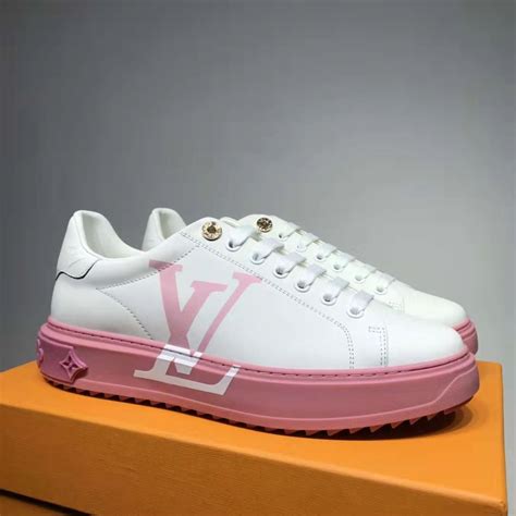 louis vuitton time out sneakers pink|louis vuitton calfskin sneakers.